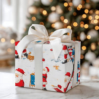 Artist Christmas Gift Wrap, Painter Santa Wrapping Paper, Winter Wonderland Wrapping Paper, Holiday Art Wrapping Paper Roll, Xmas Gift Wrap
