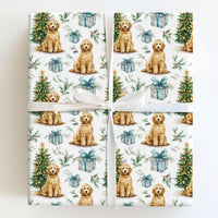 Watercolor Goldendoodle Gift Wrap, Goldendoodle Christmas Wrapping Paper, Festive Goldendoodle Dog Wrapping Paper, Xmas Gift Wrap