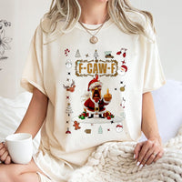 Santa Chicken Graphic Middle Finger Tee, FCawF Christmas T-Shirt, Humorous Holiday Chicken Shirt, Naughty Rooster Xmas Tee, Humor Xmas Present