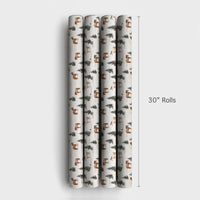 Winter Pine Horse Gift Wrap, Watercolor Horse Wrapping Paper, Holiday Horse Wrapping Paper, Equestrian Christmas Wrapping Paper Roll