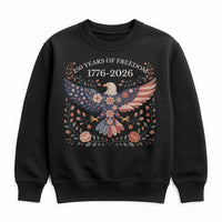 Folk Art Eagle Sweatshirt | 250 Years of Freedom USA 250th Anniversary Design | Soft Cotton Polyester Blend | Patriotic Gift for History Lovers