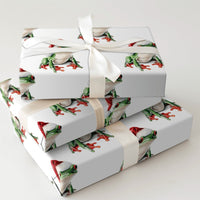 Red Eyed Frog Santa Hat Gift Wrap Roll, Tree Frog Christmas Wrapping Paper, Adorable Animal Holiday Wrapping Paper, Whimsical Kids Gift Wrap