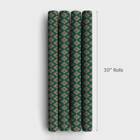 Red and Green Holiday Gift Wrap, Vintage Damask Wrapping Paper, Elegant Festive Damask Wrapping Paper, Classic Christmas Present Paper