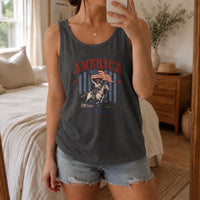 America 250 Years Tank Top | Vintage Cowboy on Horse with Flag Design | Soft Breathable Stretch Fabric | Gift for Patriotic Americans