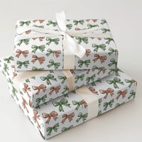 Red and Green Ribbon Gift Wrap, Hand Drawn Bows Wrapping Paper, Festive Christmas Bows Wrapping Paper, Holiday Present Wrapping Paper