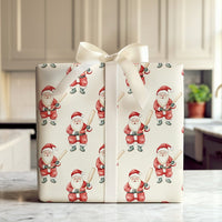 Sports Christmas Gift Wrap, Baseball Santa Wrapping Paper, Humorous Santa Claus Present Wrap Roll, Holiday Baseball Fan Gift Wrapping Paper