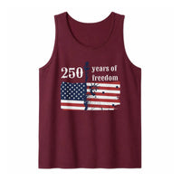 Patriotic 250 Years of Freedom Tank Top | USA Flag Statue of Liberty Graphic | Premium Lightweight Breathable Fabric | 250th America Anniversary Gift for Men Women