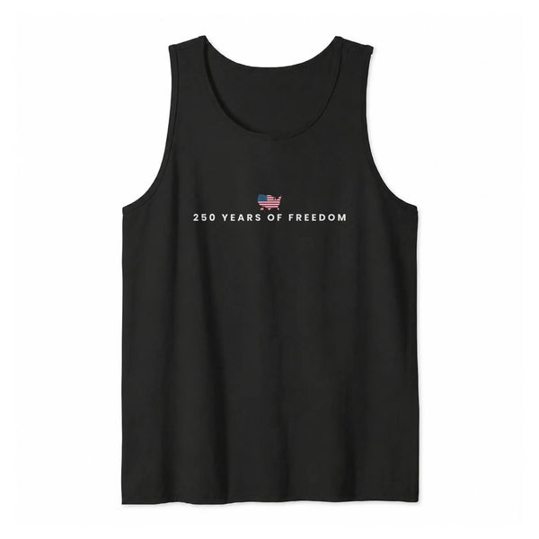 Patriotic 4th of July Tank Top | 250 Years of Freedom USA Map Flag Graphic | Premium Soft Breathable Fabric | Vintage America Gift for Men Women Unisex