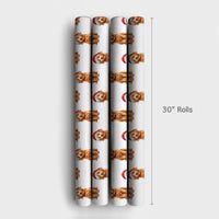 Santa Hat Puppy Holiday Gift Wrap, Goldendoodle Christmas Wrapping Paper, Adorable Dog Lover Wrapping Paper, Festive Winter Animal Gift Wrap