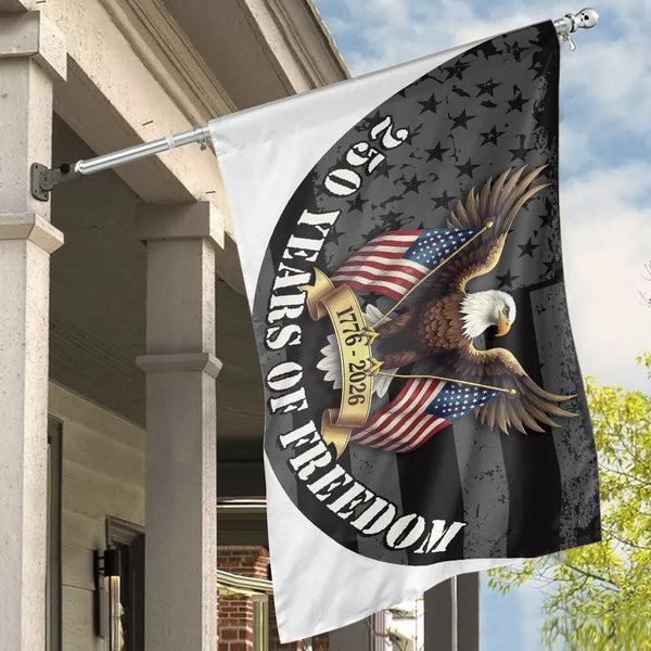 American Eagle House Flag | 250 Years Of Freedom Anniversary | Premium Weather-Resistant Polyester | Patriotic Outdoor Home Decor Gift