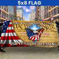One Nation Under God House Flag | 250 Years Of Blessing 1776-2026 | Double-Sided Polyester | Patriotic Home Decor Gift