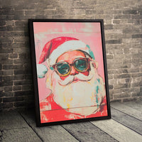 Sunglasses Santa Canvas Print, Cool Santa Claus Canvas Wall Art, Modern Christmas Canvas Decor, Retro Holiday Wall Art, Festive Present