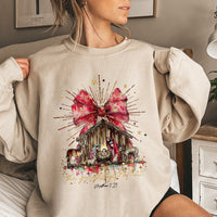 The Greatest Present of All Religious Pullover, Nativity Scene Christmas Sweatshirt, Christian Holy Night Holiday Sweater, Faith Faith Crewneck