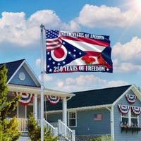 Ohio State Flag 250 Years of Freedom | Commemorative Americana House Flag | UV-Resistant Polyester | Patriotic Home Decor