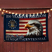 250 Years of Freedom American Flag | Semiquincentennial 2026 Eagle Design | Double-Sided Polyester House Flag | Patriotic Gift