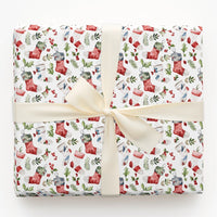 Holly Berry Gift Wrap Roll, Christmas Stocking Wrapping Paper, Holiday Watercolor Xmas Wrapping Paper, Winter Seasonal Gift Wrapping Paper