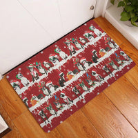 Snowflake Holiday Dog Welcome Mat, Boston Terrier Christmas Doormat, Winter Porch Door Mat, Boston Terrier Entry Rug, Xmas Present