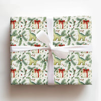 Adorable Brachiosaurus Gift Wrap, Christmas Dinosaur Wrapping Paper, Whimsical Holiday Dino Wrapping Paper, Kids Festive Christmas Gift Wrap