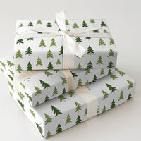 Minimalist Forest Holiday Gift Wrap, Pine Tree Christmas Wrapping Paper, Woodland Pine Tree Gift Wrapping Paper, Rustic Holiday Present Wrap