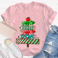 Festive Holiday Classroom Graphic Tee, Christmas Pencil Tree Teacher Shirt, Winter School Vacation T-Shirt, Xmas Teacher Present Shirt