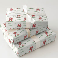 Watercolor Hockey Christmas Gift Wrap Roll, Hockey Santa Wrapping Paper, Sports Santa Present Paper, Winter Holiday Sports Gift Wrap Roll