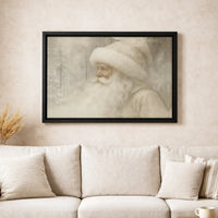 Snowy Forest Santa Portrait Canvas Print, Vintage Santa Claus Canvas Wall Art, Classic Christmas Canvas Art, Holiday Season Home Decor