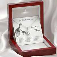 Meaningful Animal Pendant Necklace, Giraffe Necklace for Daughter from Mom, 14k White Gold Stainless Steel Necklace, Christmas Present