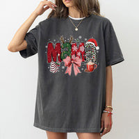 Festive Leopard Print Mama Shirt, Christmas Mama T-Shirt, Adorable Mom Graphic Tee, Retro Holiday Mama T-Shirt, Christmas Present for Mom