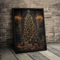 Holiday Grand Room Canvas Print, Christmas Tree Canvas Wall Art, Comfy Christmas Presents Canvas Art, Festive Winter Wall Decor, Xmas Home Present