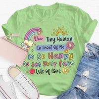 So Happy To See Your Face Teacher Casual Print T-shirt