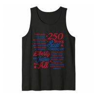 250 Years Liberty and Justice Tank Top | Patriotic Civil Rights Typography Design | Soft Breathable Unisex Fit | Gift for Social Justice Advocate