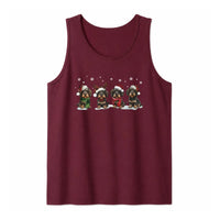Santa Hat Wiener Dog Tank, Christmas Dachshund Tank Top, Dachshund Dog Lover Sleeveless Tee, Holiday Dachshund Tank, Xmas Dog Mom Present