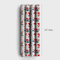 Artist Christmas Gift Wrap, Painter Santa Wrapping Paper, Winter Wonderland Wrapping Paper, Holiday Art Wrapping Paper Roll, Xmas Gift Wrap
