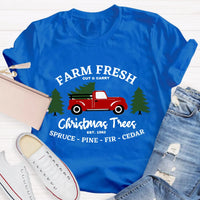 Vintage Botanical Holiday Graphic Tee, Farm Fresh Christmas Tree Teacher T-Shirt, Winter Christmas Shirt, Teacher Present