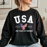 USA 250 Years of Freedom Sweatshirt | American Eagle 1776-2026 Commemorative Design | Soft Cotton Polyester Blend | Patriotic Gift for History Lovers