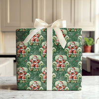 Video Game Christmas Gift Wrap, Gamer Santa Wrapping Paper, Humorous Gaming Santa Wrapping Paper, Tech Lover Holiday Paper Roll