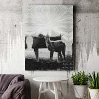 Minimalist Llama Christmas Wall Art, Nativity Scene Canvas Print, Adorable Animal Religious Canvas Decor, Whimsical Holiday Home Wall Art