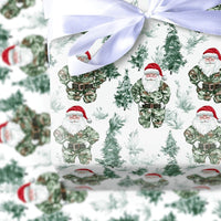 Military Christmas Gift Wrap, Tactical Camo Santa Wrapping Paper, Pine Tree Camouflage Wrapping Paper, Veteran Holiday Gift Wrap Roll