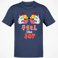 Adorable Cartoon Cupcake Graphic Tee, Feel the Joy Christmas Shirt, Holiday Sweets T-Shirt, Festive Winter Shirt, Dessert Lover Xmas Present