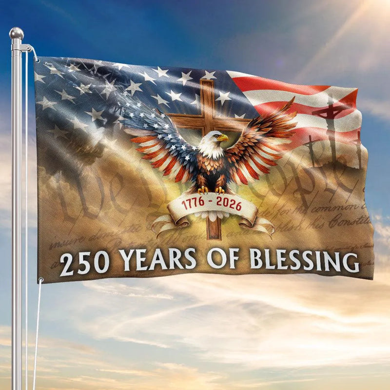 250 Years of Blessing American Flag 1776-2026 | We The People Patriotic Garden Flag | Double-Sided UV-Resistant Polyester | Commemorative Gift