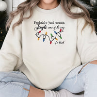 Humorous Christmas Lights Crewneck, Im Tired Jingle Some of the Way Sweatshirt, Sarcastic Holiday Season Sweater, Comfy Xmas Pullover
