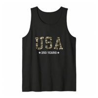 Camo America Tank Top | USA 250 Years Patriotic Camo Lettering Design | Soft Breathable Unisex Tank | 4th of July Gift for USA Pride Fans