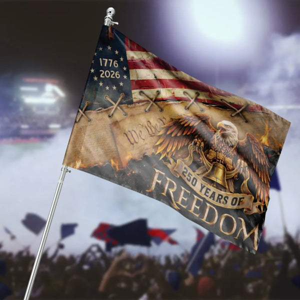 250 Years of Freedom House Flag | Patriotic Eagle Constitution Art 1776-2026 | Double-Sided Weather-Resistant Polyester | Americana Collector's Gift