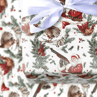 Shotgun Santa Gift Wrap, Hunting Santa Christmas Wrapping Paper, Country Outdoor Holiday Wrapping Paper, Humorous Hunter Xmas Gift Wrap Roll