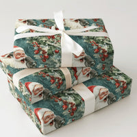 Retro Christmas Carols Gift Wrap, Vintage Singing Santa Wrapping Paper, Holiday Present Paper, Festive Xmas Wrapping Paper Roll for Presents