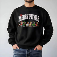 Pit Bull Christmas Sweater, Merry Pitmas Sweatshirt, Humorous Dog Christmas Crewneck, Santa Pitbull Holiday Pullover, Dog Lover Xmas Present