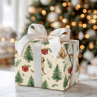 Dog Holiday Gift Wrap, Yellow Labrador Christmas Wrapping Paper, Watercolor Lab Christmas Paper, Festive Dog Lover Gift Wrapping Paper Roll