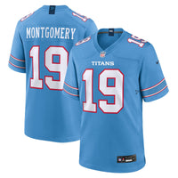 Tennessee Titans Tyren Montgomery Light Blue Team Game Jersey