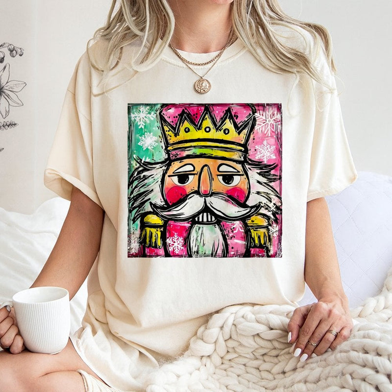 Watercolor Nutcracker Holiday Shirt, Preppy Nutcracker Christmas T-Shirt, Festive Winter Graphic Tee, Adorable Christmas Tee, Present for Her