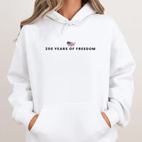 250 Years of Fredom Hoodie | USA Map American Flag Patriotic Design | Soft Cotton Blend Pullover | Gift for Patriots and History Fans